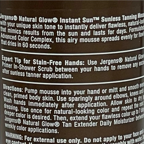 4 Pack Jergens Natural Glow Instant Sun Tanning Mousse Light Bronze 6 oz NO Caps - Picture 3 of 4